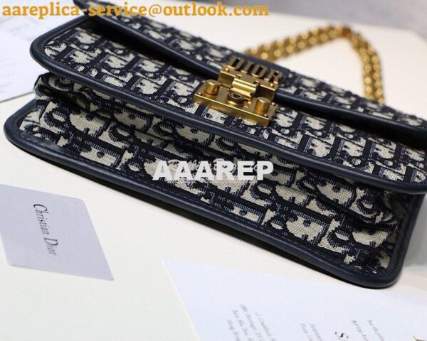 Replica Dior Blue Oblique Canvas Dioraddict Flap Bag 7