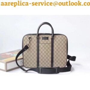 Replica Gucci Men's Briefcase In Beige GG Supreme Canvas 2