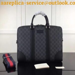 Replica Gucci Men's Briefcase In Black GG Supreme Canvas 2