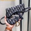 Replica Dior Blue Oblique Saddle Clutch