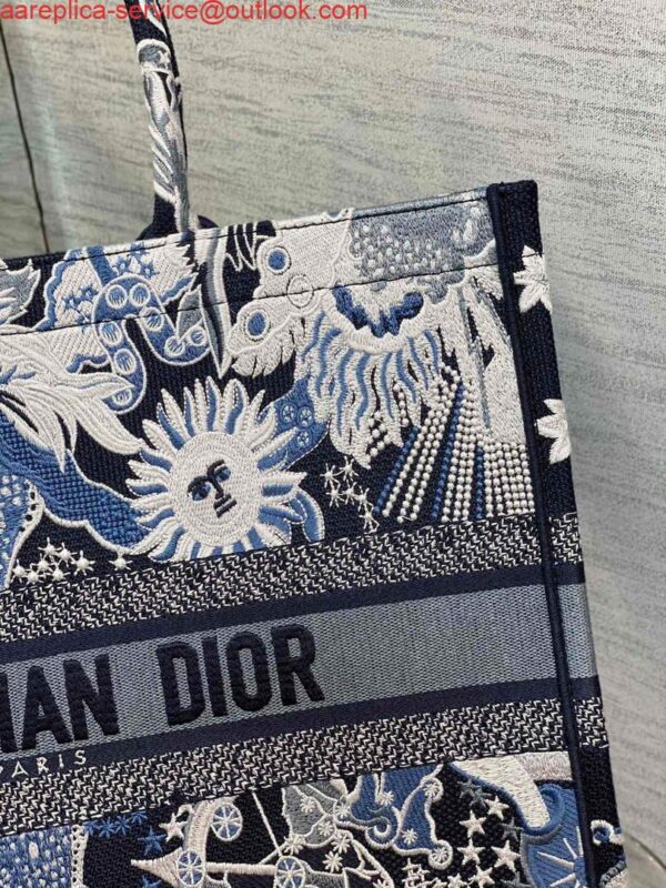 Replica Dior M1286 Large Book Tote Blue Multicolor Zodiac Fantastico Embroidery 2