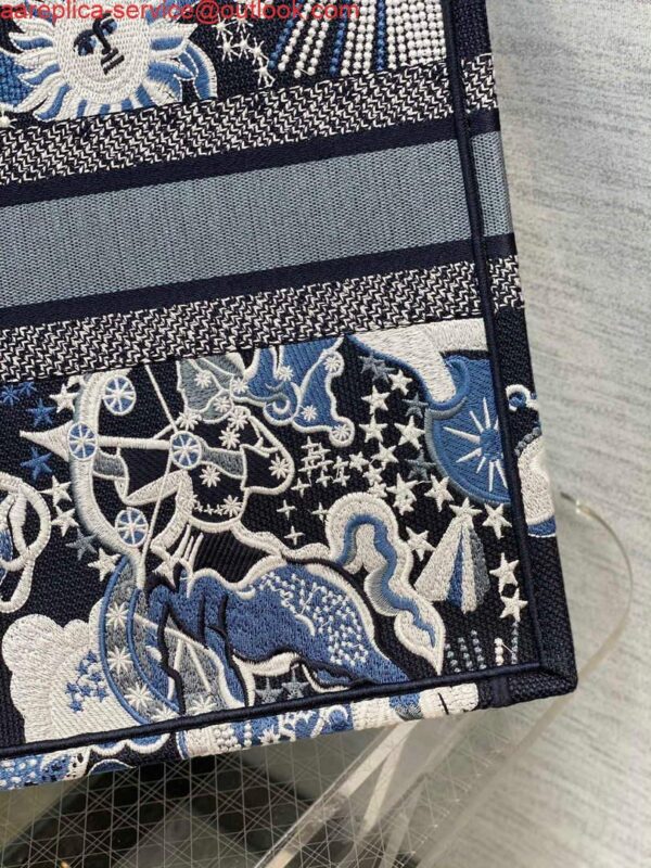 Replica Dior M1286 Large Book Tote Blue Multicolor Zodiac Fantastico Embroidery 5