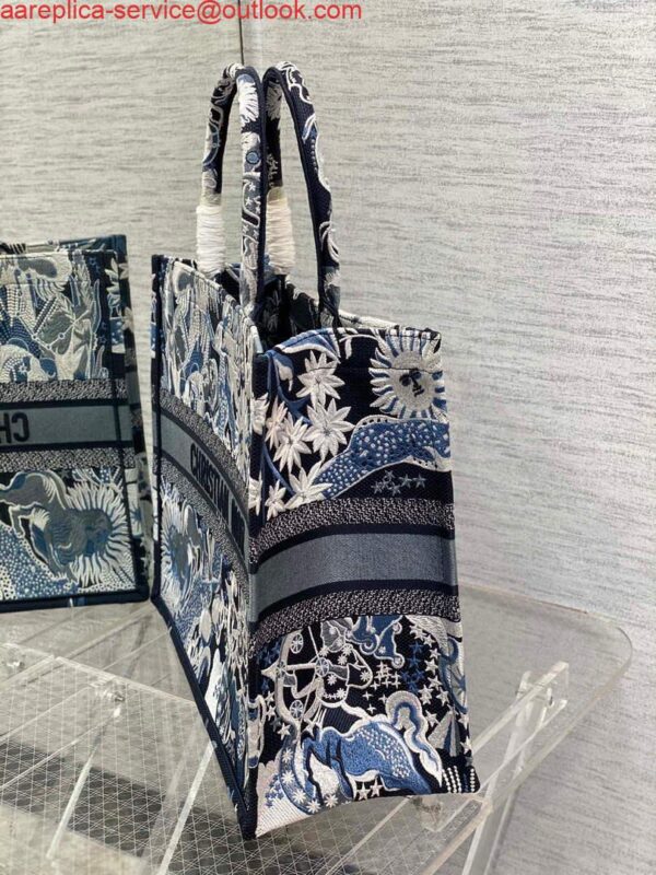 Replica Dior M1286 Large Book Tote Blue Multicolor Zodiac Fantastico Embroidery 6