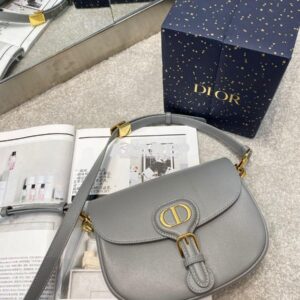 Replica Dior Bobby Bag in Grey Box Calfskin M9319U 2