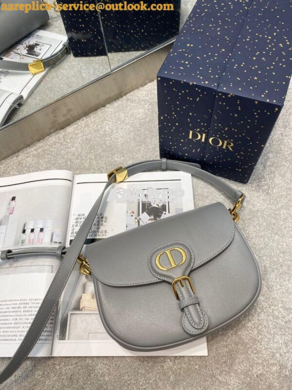 Replica Dior Bobby Bag in Grey Box Calfskin M9319U 2