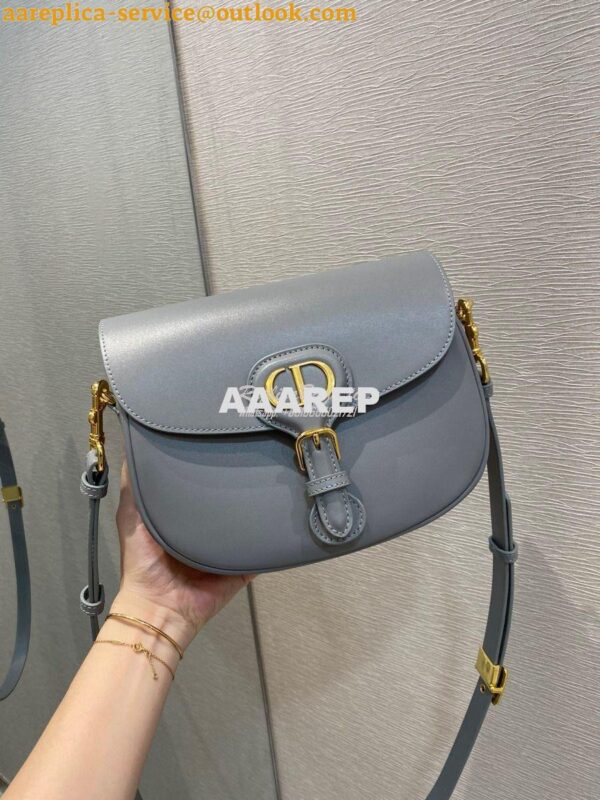 Replica Dior Bobby Bag in Grey Box Calfskin M9319U 3