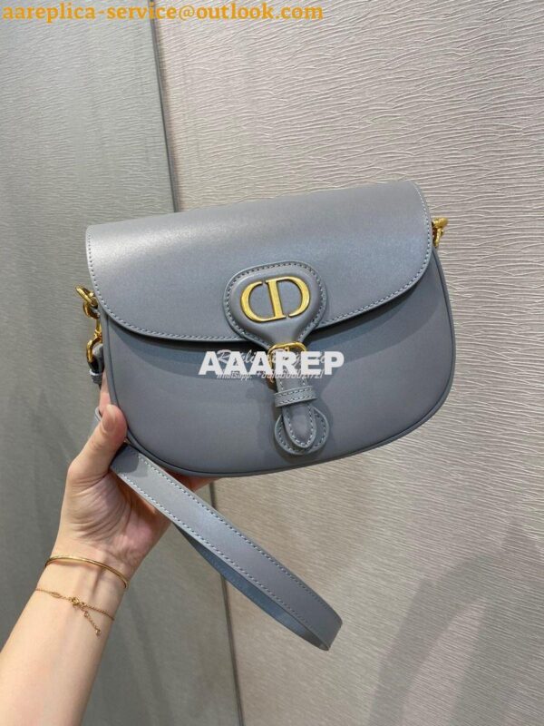 Replica Dior Bobby Bag in Grey Box Calfskin M9319U 4