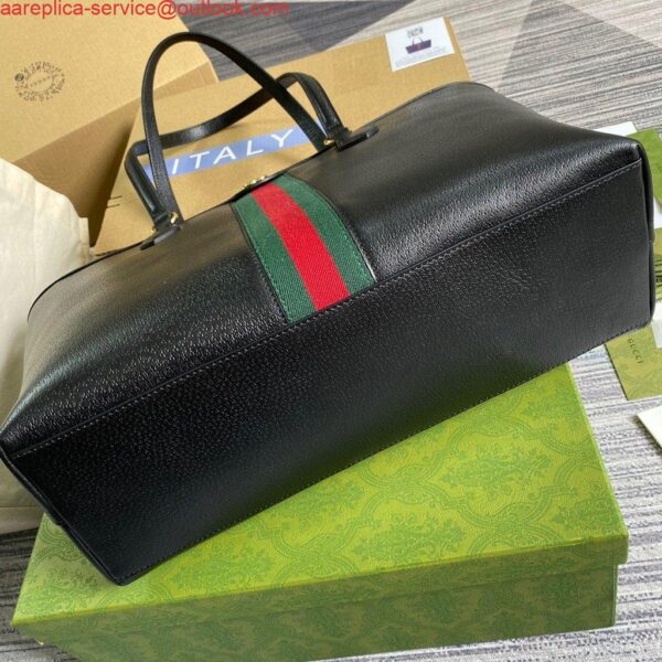 Replica Gucci 631685 Ophidia GG Medium Tote Bag Black 8