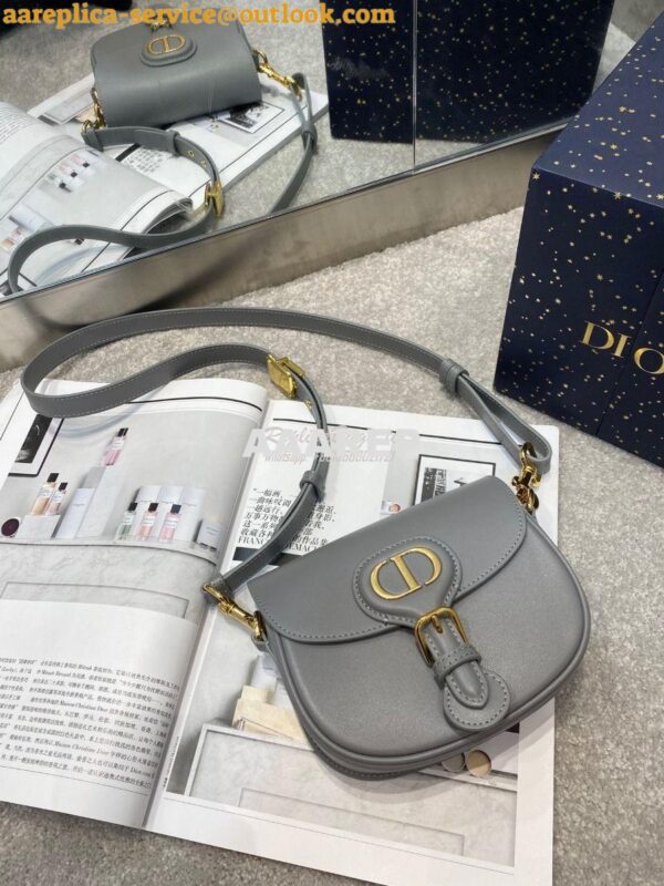 Replica Dior Bobby Bag in Grey Box Calfskin M9319U 12