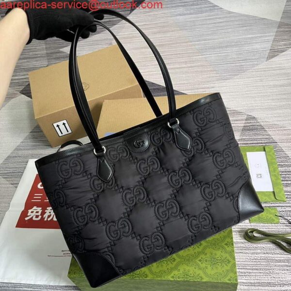 Replica Gucci 631685 Ophidia GG medium tote black 5