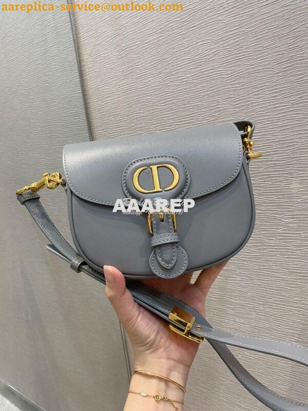 Replica Dior Bobby Bag in Grey Box Calfskin M9319U 14