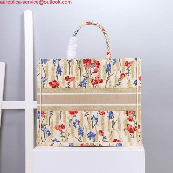 Replica Dior M1296 Book Tote Christian Dior Small Beige Multicolork 4