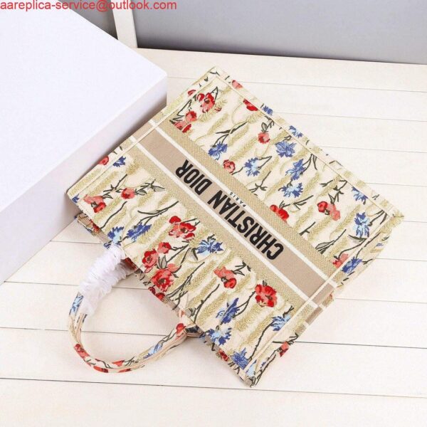 Replica Dior M1296 Book Tote Christian Dior Small Beige Multicolork 6