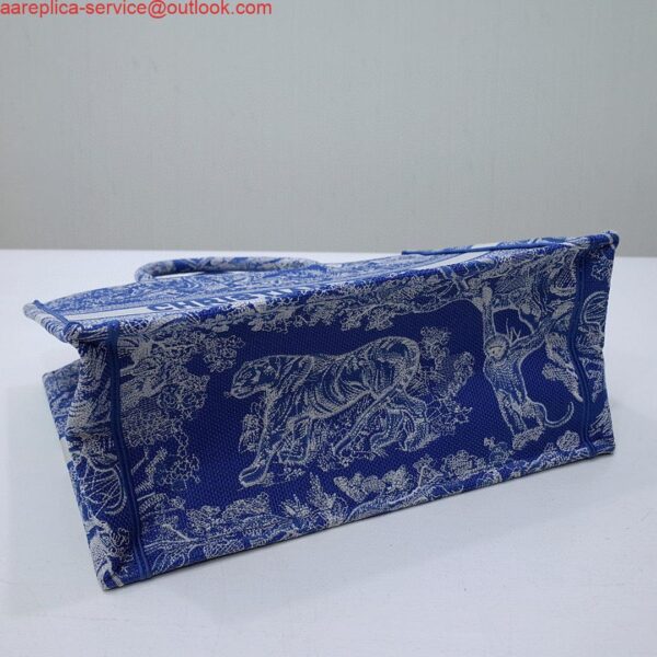 Replica Dior M1296 Book Tote Medium Neon Blue Toile de Jouy Reverse Embroidery 10