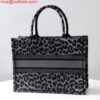 Replica Dior M1296 Medium Book Tote Beige jute fabric with Union motif embroidery 2