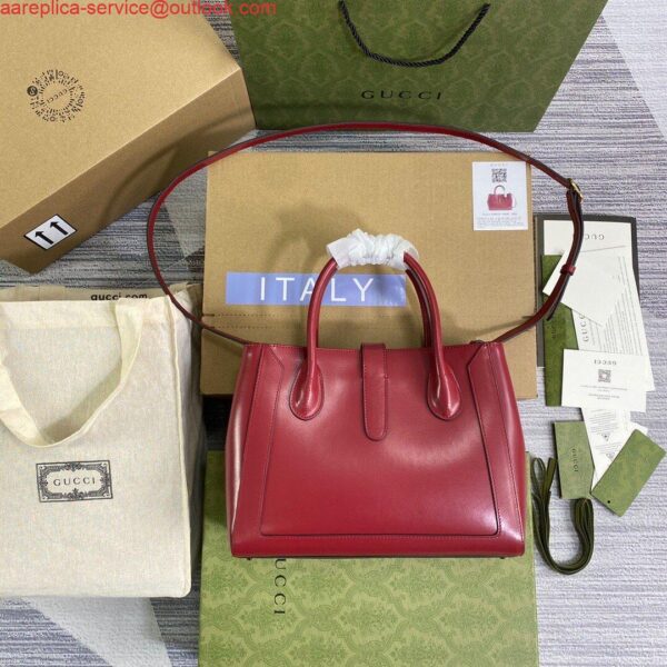 Replica Gucci 649016 Gucci Jackie 1961 Medium Tote Bag Red 3