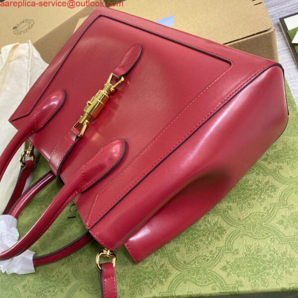 Replica Gucci 649016 Gucci Jackie 1961 Medium Tote Bag Red 4