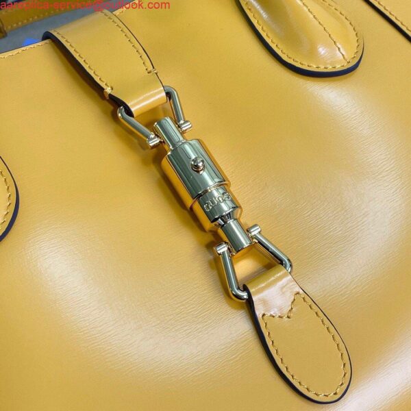 Replica Gucci 649016 Gucci Jackie 1961 Medium Tote Bag Yellow 7