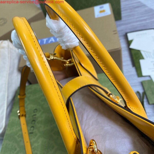 Replica Gucci 649016 Gucci Jackie 1961 Medium Tote Bag Yellow 8