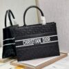 Replica Dior M1296 Medium Book Tote Black Toile de Jouy Zodiac latte embroidery 2