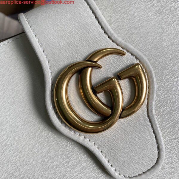 Replica Gucci 649577 Medium Tote With Double G White Leather 5