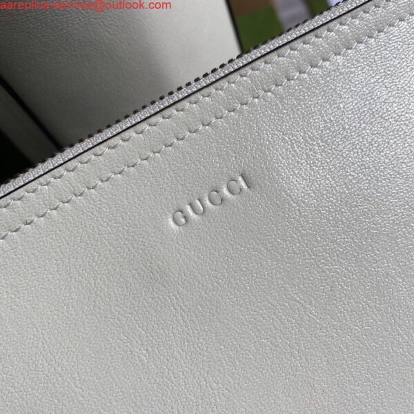 Replica Gucci 649577 Medium Tote With Double G White Leather 7