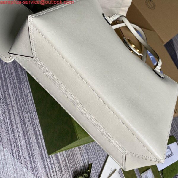 Replica Gucci 649577 Medium Tote With Double G White Leather 9