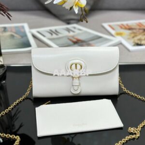 Replica Dior Bobby East-west Pouch With Chain Latte Smooth Calfskin S5