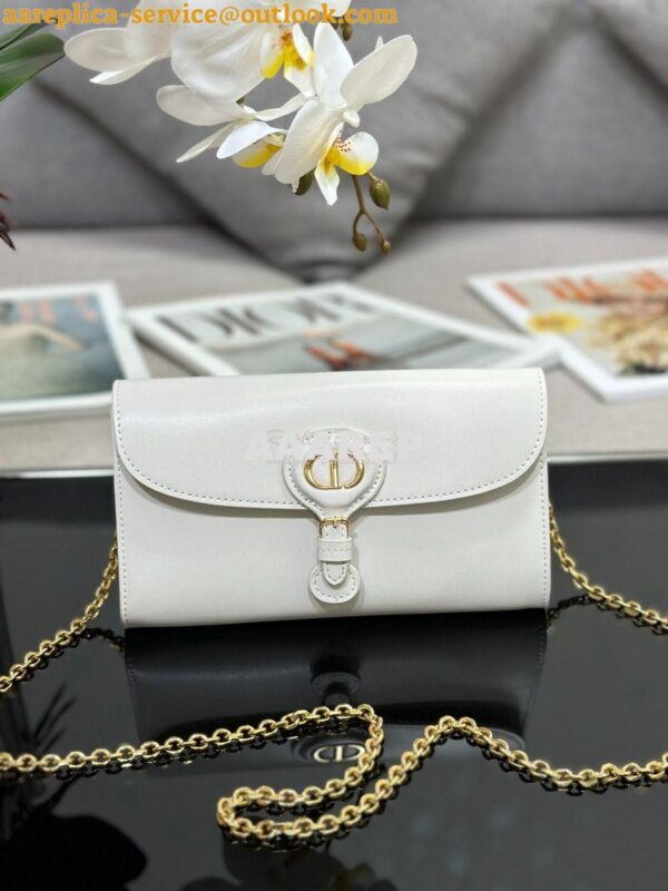 Replica Dior Bobby East-west Pouch With Chain Latte Smooth Calfskin S5 4