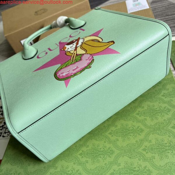 Replica Gucci 659983 Bananya Print Small Tote Pale green 6