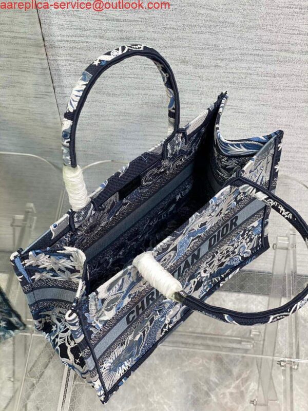 Replica Dior M1296 Medium Book Tote Blue Multicolor Zodiac Fantastico Embroidery 9
