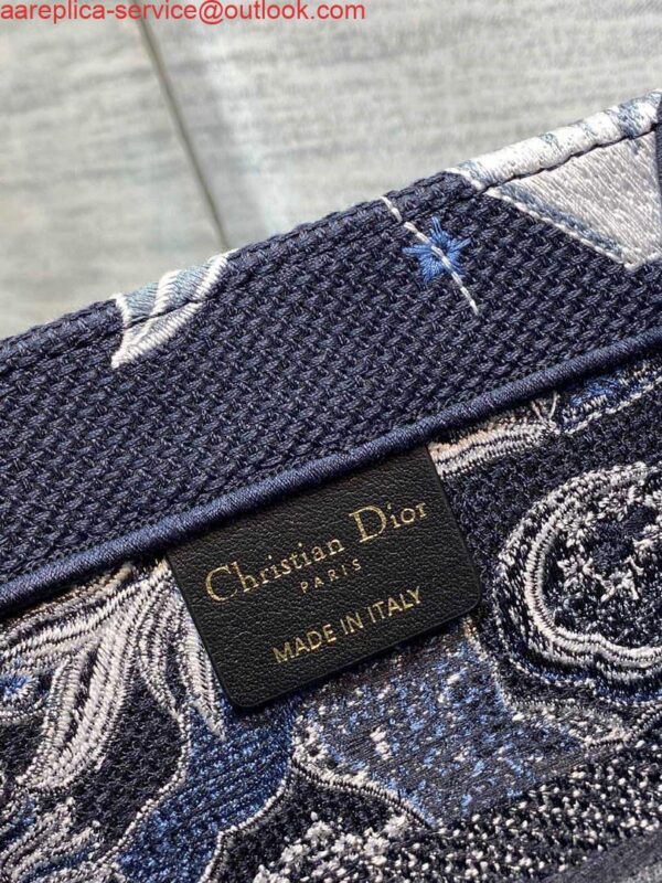 Replica Dior M1296 Medium Book Tote Blue Multicolor Zodiac Fantastico Embroidery 10