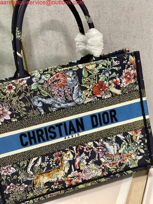 Replica Dior M1296 Medium Book Tote D-Constellation embroidery in shades of blue 6