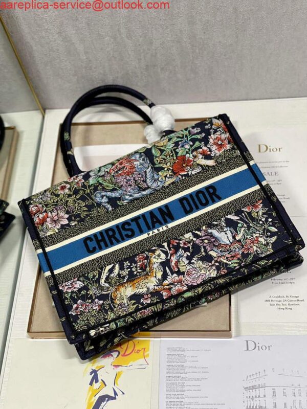 Replica Dior M1296 Medium Book Tote D-Constellation embroidery in shades of blue 7