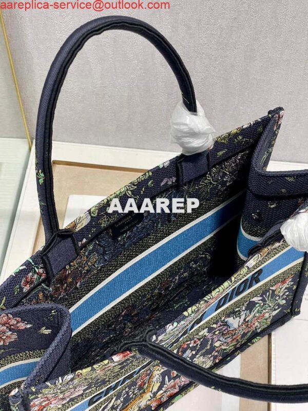 Replica Dior M1296 Medium Book Tote D-Constellation embroidery in shades of blue 9
