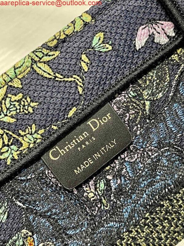 Replica Dior M1296 Medium Book Tote D-Constellation embroidery in shades of blue 10