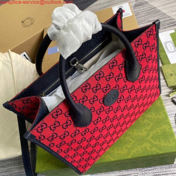 Replica Gucci 659983 GG Multicolour Small Tote Bag Red 6