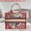 Replica Dior M1296 Small Dior Book Tote Raspberry Pop Mizza Embroidery