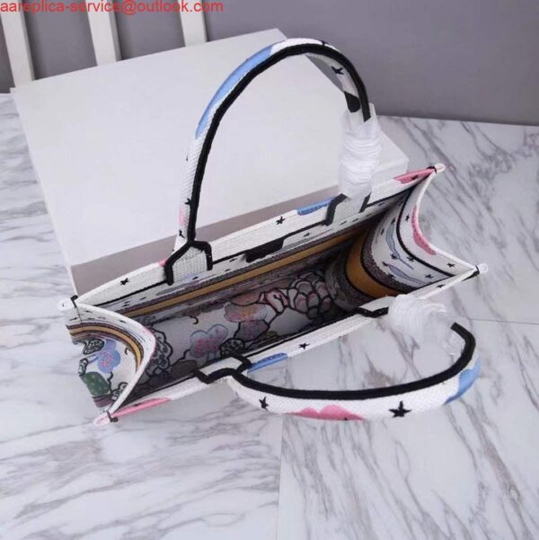Replica Dior Medium Book Tote Latte Dior Ciel de Rêve Embroidery M1296 7