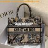 Replica Dior Book Tote bag in Beige Multicolor Mizza Embroidered Velve 2