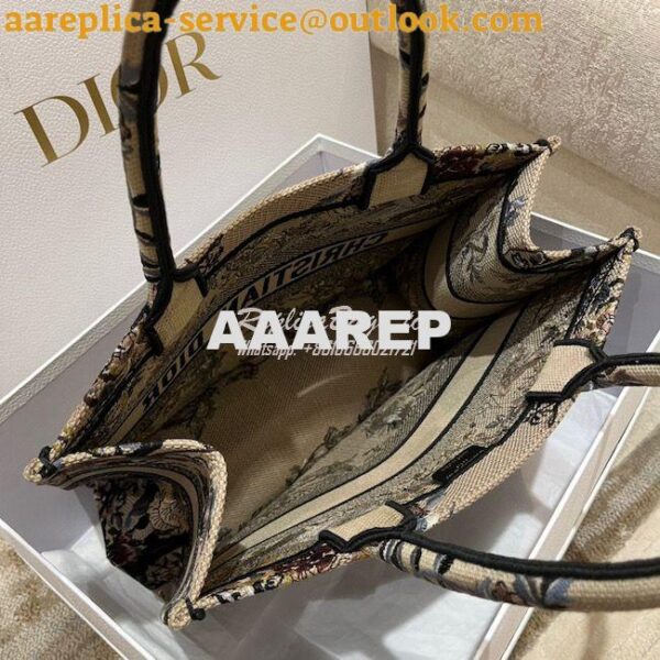 Replica Dior Book Tote bag in Beige Multicolor Jardin d'Hiver Embroide 10