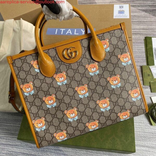 Replica Gucci 660531 GG KAI Cooperation Teddy Bear Tote Bag Tan 5