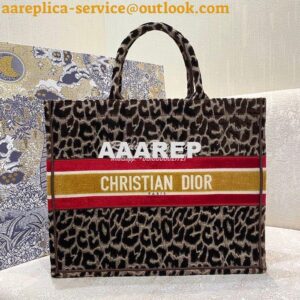 Replica Dior Book Tote bag in Beige Multicolor Mizza Embroidered Velve 2