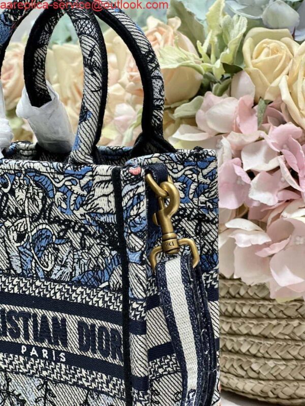 Replica Dior S5555 Mini Dior Book Tote Phone Bag Blue multicolor embroidery S1102 5