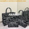 Replica Dior Book Tote bag in Black Houndstooth Embroidery 2