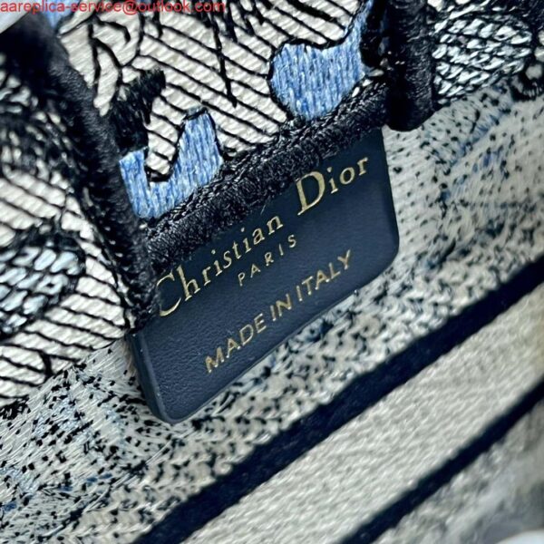 Replica Dior S5555 Mini Dior Book Tote Phone Bag Blue multicolor embroidery S1102 10