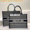 Replica Dior Book Tote bag in Black and White Plan de Paris Embroidery