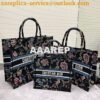 Replica Dior Book Tote bag in Black Houndstooth Embroidery