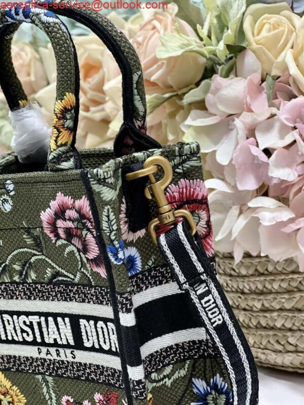 Replica Dior S5555 Mini Dior Book Tote Phone Bag Green multicolor embroidery S1100 5