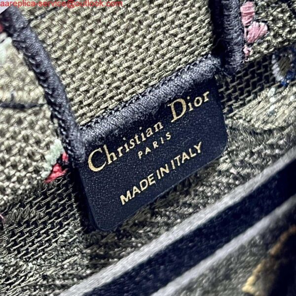 Replica Dior S5555 Mini Dior Book Tote Phone Bag Green multicolor embroidery S1100 10